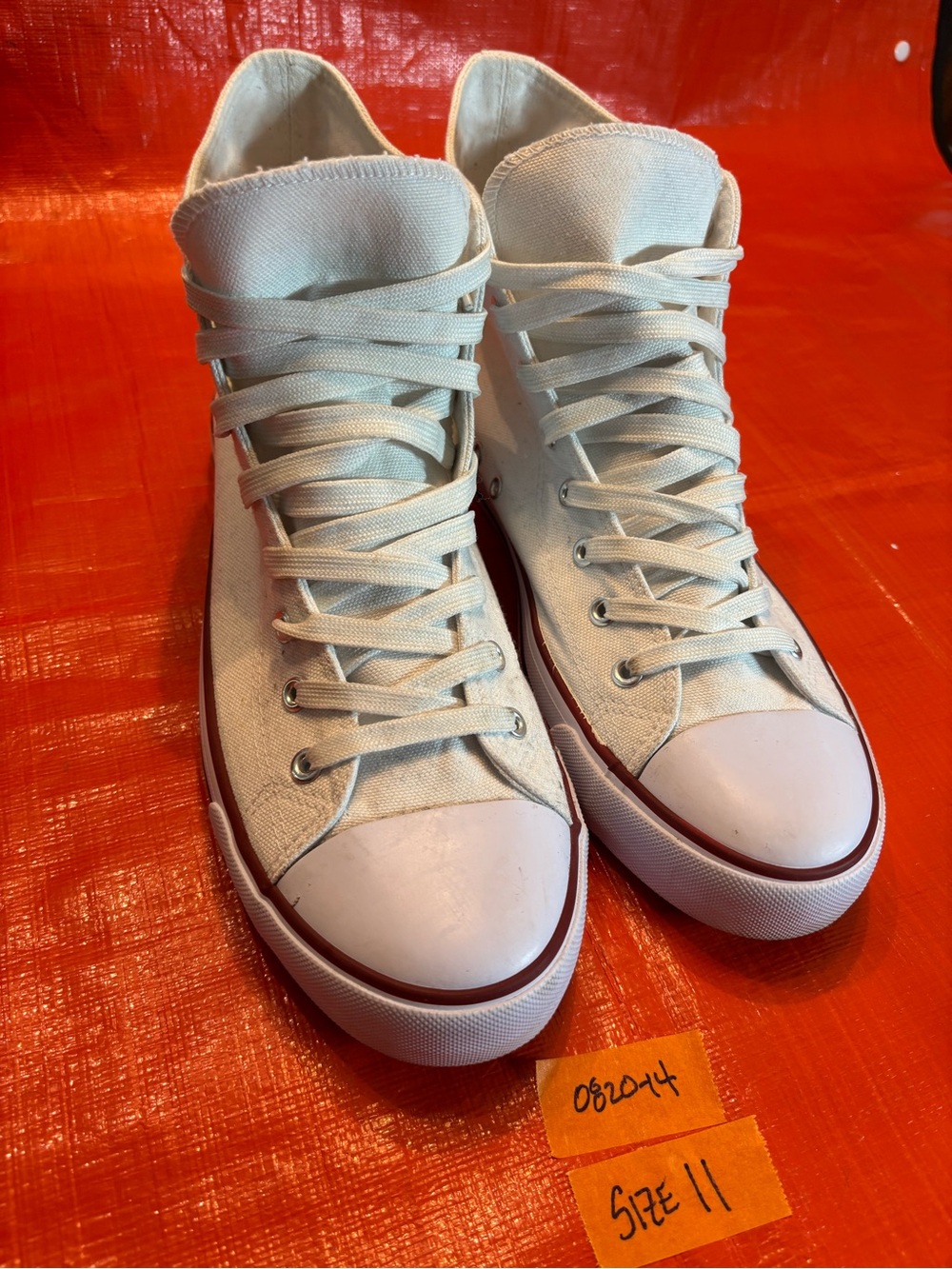 Classic High-Top Canvas Sneakers in Off-White